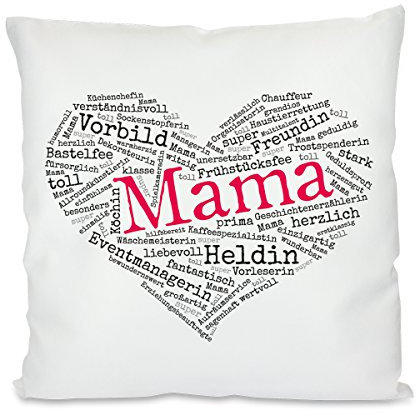 Dirndljäger Kissen mit Motiv Modell: Herz aus Worten - Mama