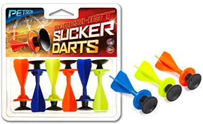 Petron 162/7 Sureshot Sucker Darts Pfeile mit Saugnapf Zubehör für Armbrust & Blasrohr, Mehrfarbig (2 x 6er Pack)