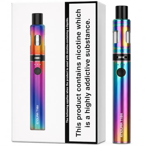 INNOKIN Endura T18 II Vape Starter Kit [Rainbow] | 1300mAh Built-in Battery, 3 Selectable Wattage Levels, 2mL Prism T18 II Top-Fill Tank with Magnetic Cap, No Nicotine