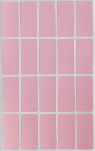 Aufkleber Pastell Pink 40 mm x 19 mm Sticker - 4 cm x 1,9 cm viereckige Etiketten 300 Stück von Royal Green
