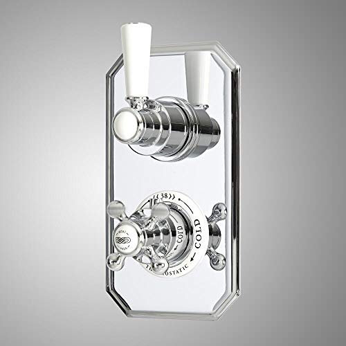 Milano Elizabeth Traditional 1 Outlet Concealed Thermostatic Mixer Shower Valve - Chrome White