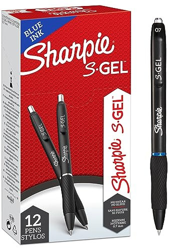 SHARPIE S-Gel Gelstifte | mittlere Spitze (0,7 mm) | Gelschreiber mit blauer Tinte | 12 Stück
