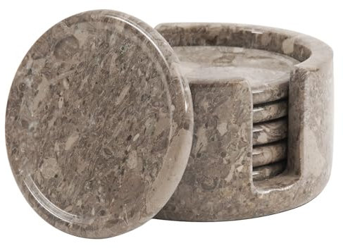 Radicaln Marmor-Untersetzer-Set, 8,9 cm, rund, handgefertigt, für Heimdekoration, Becherhalter, Esstisch, Tafelaufsatz, Dekoration, Untersetzer für Getränke, 6 Stück, Oceanic