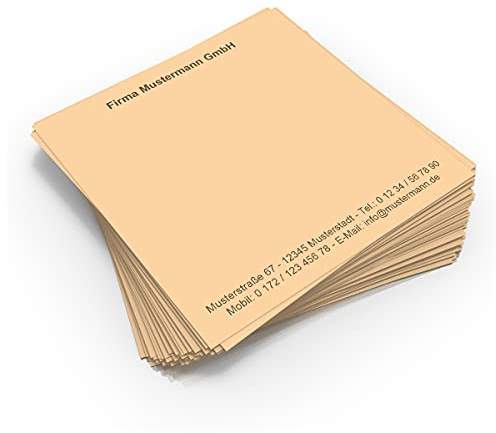 500 Notizzettel personalisiert in praktischer Zettelbox mit Stiftehalter 10 x 10 cm (lachs)