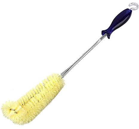 1pc 40cm Durable Yellow Long Cleaning Brush Handle Spiral-shaped Bottle Brush Bottle Brush Comfort Grip Easy to Clean Corners