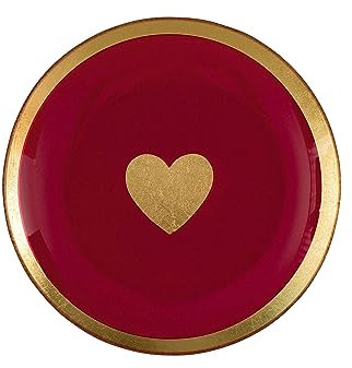 Gift Company Glasteller Love Plates Herz M, rund, Dekoteller, Schale, Glas, Pink, 13 cm, 1061304013