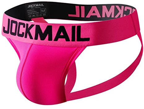 JOCKMAIL Herren Slips Suspensorium Komfort Herren Unterwäsche Sportlich Suspensorium Sport Unterwäsche Slip Sportlich Unterstützer (M, Rose)