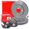 BREMBO Coated Disc Line Bremsenset Vorderachse inkl. Bremsscheiben Vorne Ø 256 mm Belüftet und Bremsbeläge Vorne Kompatibel mit SEAT Mii (KF1, KE1), SKODA CITIGO (NF1), VW LOAD UP