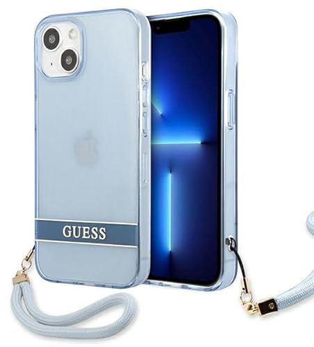 Guess GUHCP13SHTSGSB Hülle für iPhone 13 Mini 5,4 blau hardcase Translucent Stap