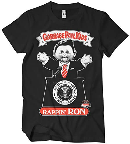 Garbage Pail Kids Licenciado Oficialmente Rappin' Ron Hombres Camiseta (Negro), Medium