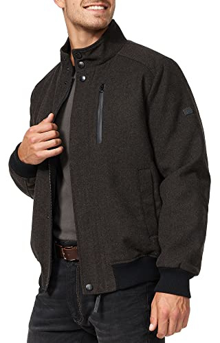 Indicode Herren Bob Winterjacke aus 50% Wolle | Herrenjacke Jacke Männer Mini Herringbone Brown, S