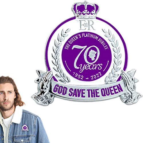 Queen Elizabeth II Platinum Jubiläum Gedenk-Anstecker | 1952–2022 Queen Elizabeth Anstecknadel Metall Brosche Trauer um die Königin Souvenir Geschenk für sie Ihn