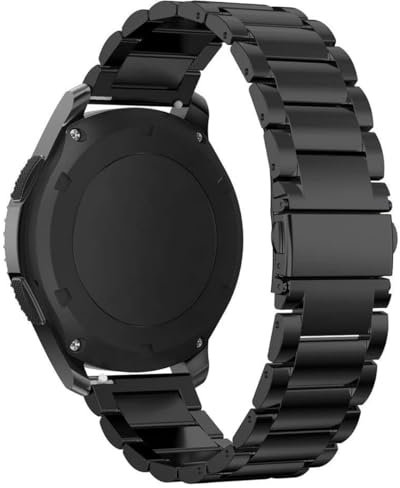 MroTech Metallarmband Ersatz für Gear S3 Armband 22mm Edelstahl Uhrenarmband Kompatibel für Samsung Gear S3 Frontie Classic, Galaxy Watch 46mm,Galaxy Watch 3 45mm Ersatzarmband,pure Schwarz