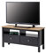 hagge home TV Schrank Holz 110x40 TV Board Holz Fernsehtisch Massivholz TV Lowboard Wohnzimmer Fernsehschrank TV Bank Tisch TV Kommode Weiss TV Table Sideboard Kleiner Fernseher Tisch Braun Schwarz
