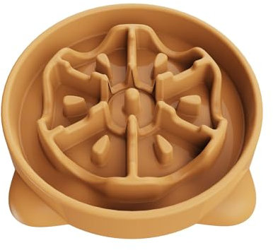 Slow Feeder Dog Bowl Large, 27cm Dog Food Bowl Dog Anti-Choking Bloat Stop Puzzle Healthy Eating Bowl(Large, Orange)