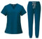 Fonowx Medizinische Arbeitskleidung Damen Herren, Krankenschwester Arbeitskleidung Set Waschbar, Medizinische Uniform mit Oberteil und Hose für Beauty Salon Klinik Krankenhaus, Blau, m