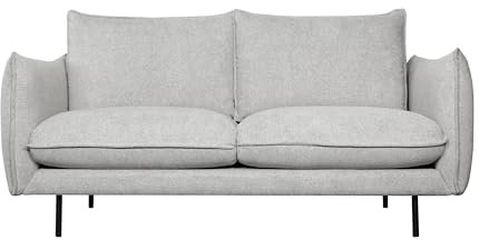 Milano 2-Sitzer Sofa Grau – Skandinavisches Design, Hochwertiger Stoffbezug, No-Sag-Federn, Modernes Wohnzimmersofa mit Komfortpolsterung