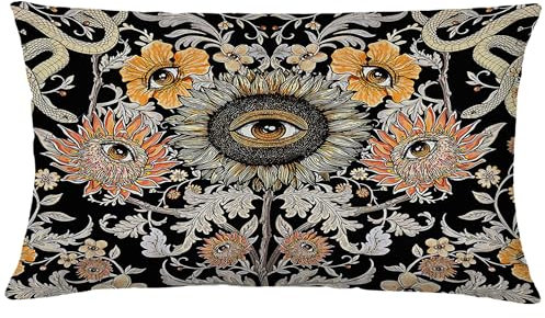Jvpke Evil Eye-Kissenbezug, böse Blicke, Hippie-Schlangen-Kissenbezüge, dekorative Kissenbezüge für Couch, Wohnzimmer, Schlafzimmer, 30,5 x 50,8 cm