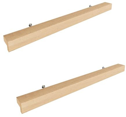 Sossai Holz Möbelgriffe aus Buche | GAH01 | Lochabstand 224mm, Länge 304mm, 2 Stück