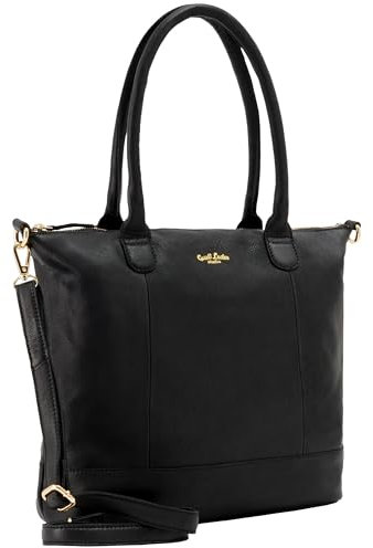 Gusti Leder Shopper Damen Mia – Ledertasche mit Reißverschlussfach, abnehmbarem Trageriemen & 15 Zoll Laptopfach - Ideal für Alltag & Büro