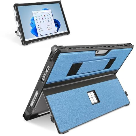 SSS·GRGB Coque pour Microsoft Surface Pro 7+/7/6/5/4/Pro LTE 12,3 Pouces Housse de Protection Robuste avec Porte-Stylet et dragonne Compatible avec Clavier Type Cover Bleu