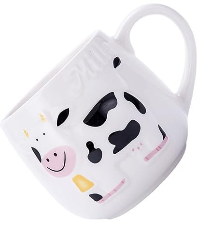 LIFKOME 1stück Milchkuh-muster Keramiktasse Lustige Kaffeetasse Für Freunde Für Geburtstag Weihnachten Und Valentinstag Große Kapazität Romantisches Mit Auffälligem Design