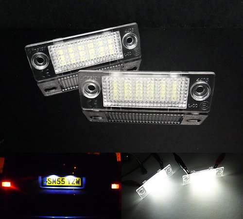 RZG 2x LED Licence Number Plate Light White For Transporter V T5 Multivan Caddy III IV Jetta III Superb I