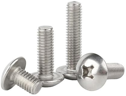 ORANXIN M8 x 16mm 10 Pcs Cruz Champiñón Pernos de cabeza redonda Acero inoxidable 304 Pernos de cabeza redonda plana Tornillos de máquina