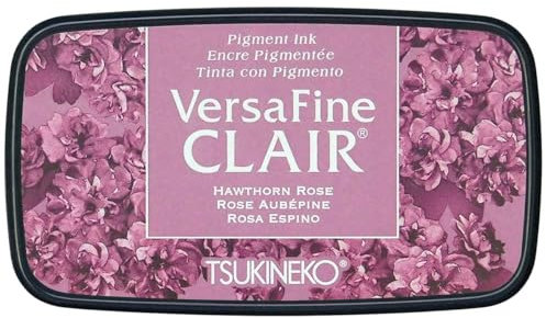 Tsukineko VF-CLA-251 VersaFine Clair Stempelkissen-Rosa, Hawthorn Rose-Groß-Deckend, Wasserfest, Beständig Gegen Ausbleichen-Embossing, pad size: 7.6 x 3.5 cm