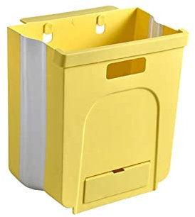 Suuim Poubelle Cuisine Balcon tiroir Suspendu Pliable Poubelle Armoire de Rangement Poubelle (Jaune)