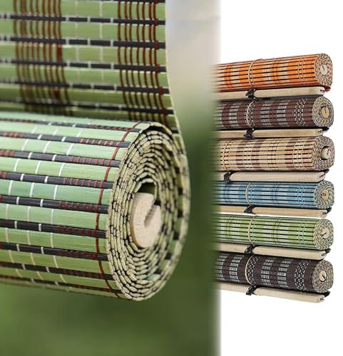 DUYULIANG Natürlich Bambusrollo Rollos Bambus, Width 80 100 110 120 130 140 150cm Sichtschutz Sonnenschutz Raffrollos Outdoor AntisUV, Jalousien Dekorativ Für Garten Fenster Wohn Schlafzimmer