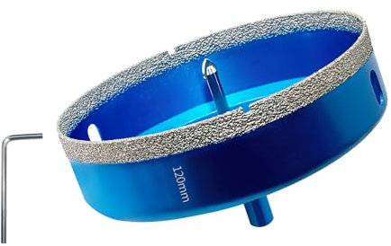 Teronbeta Punte per Trapano Diamantate 120mm con Punte Guida di Centraggio, professionale Vacuum Brasato Sega a Tazza Diamantata per piastrelle, porcellana, vetro, marmo e ceramica