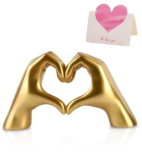 EHDWXVZM Ornamento Con Gesto d'Amore, Biglietto d'Auguri, Statua da Scrivania a Forma di Cuore, Regalo di Nozze Romantico