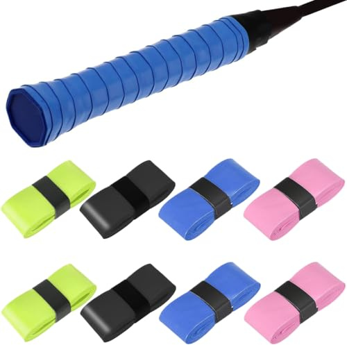 KOLZEMV 8 stycken greppband halkskydd overgrip badminton grepp för tennis greppband squash racket, badminton greppband, greppband, badminton, grepptejp