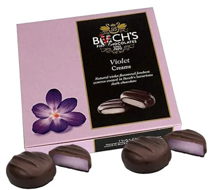 Bech's Violet Fondant Creams luxurious Dark Chocolate 90g