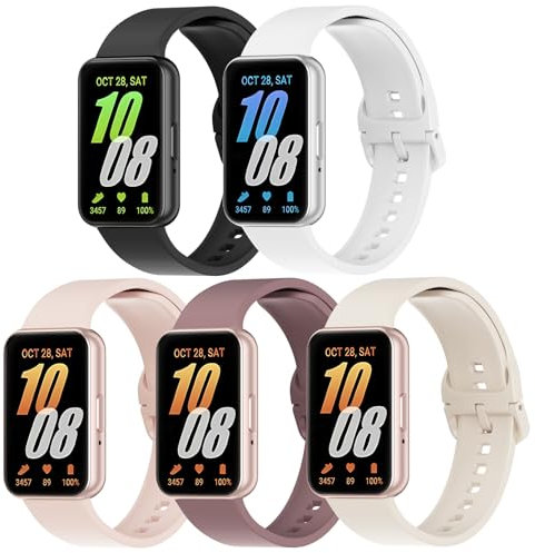 Wizvv 5 pezzi cinturino in silicone compatibile con Samsung Galaxy Fit 3, morbido impermeabile orologio sportivo per Galaxy Fit 3 SM-R390 donna e uomo, Silicone