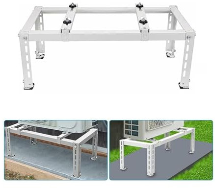 Moubhjd Soporte para Aire Acondicionado - Soporte De Suelo para Condensador Exterior - Soporte Universal para Sistemas Mini Split Bomba De Calor - Fácil De Instalar (Color : White)