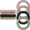 Scrunchies Haargummis Seide Satin Scrunchy, WantGor Damen 4PC Pure Mulberry Silk Skinny Elastische Haargummis Haarbänder Armbänder Pferdeschwanzhalter Haarschmuck (Schwarz, Champagner, Rosa, Grün)