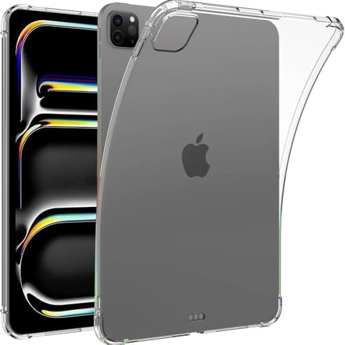 EGHFIXSD Custodia Morbida Protettiva in Silicone TPU per iPad PRO 10.5 11 12.9 13 2024 per Air 1 2 3 4 5 11 Mini 1 2 3 4 5 6 9.7 10.2 10th Cover, Trasparente, per iPadAir 5 2022