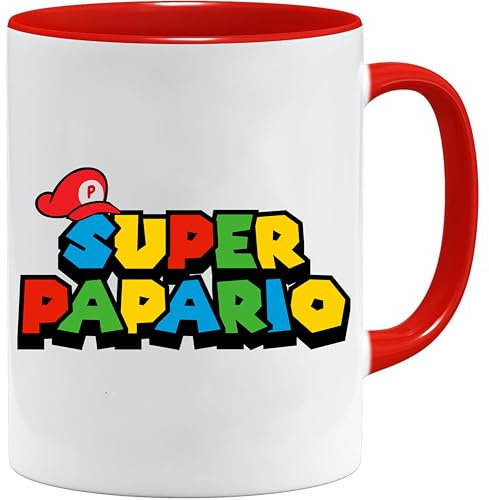 Jungle Mug Vatertagsgeschenk | Super Papario Retro Gamer Tasse | Geschenk für Männer | Lustige Keramiktasse im Spiel-Design