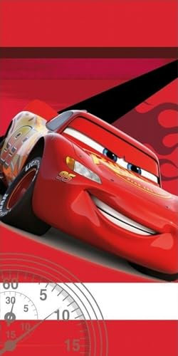 Disney Cars Lightning McQueen Childrens Beach Bath Towel – 100% Cotton, Super Soft & Absorbent, Red, 140cm x 70cm – Official Disney Merchandise