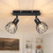 VEKIDOT LED Deckenstrahler 2 Flammig Schwenkbar, Deckenleuchte E14 2 Flammig Schwarz, Strahler Deckenlampe Spot Deckenleuchte Metall Modern, Deckenspot für Küche Schlafzimmer Nein Leuchtmittel