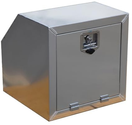 Boîte à Outils en Aluminium, Transport Box, Caisse pour Timon de Remorque avec Les Remorques de Camping-Car, Boite de Rangement avec Poignée, Serrure et Clés(50x50x50cm/19.5x19.5x19.5in)