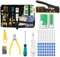 RJ45 Crimp Tool Kit, Crimper Ethernet RJ45 Crimping Tool Stripper Cutter Crimper All-in-One for 8P RJ45 Cat5 Cat6 Crimp Tool 6P/6C 6P/4C 6P/6C RJ11/RJ12 Telephone Connectors with Cable Tester