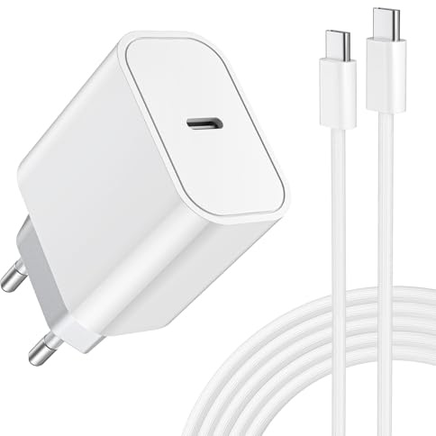 25W USB C Ladegerät, Schnellladegerät Stecker mit 2M USB C Kabel Ladegerät für iPhone 17 16 15 Pro Max Plus, iPad Netzteil, Samsung Galaxy S25 S24 Fast Charger USBC PD 3.0 Power Adapter Ladestecker