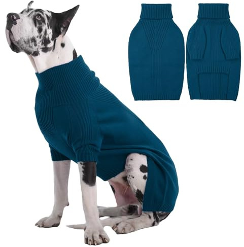 IECOii Hundepullover,Sweater für Hunde,Warmer Rollkragen Hunde Pullover,Winter Hundebekleidung,Fleece Pullover Haustier,Weich Hundepullover,Winter Warmer Strickpullover Hund Strickpullover,5XL
