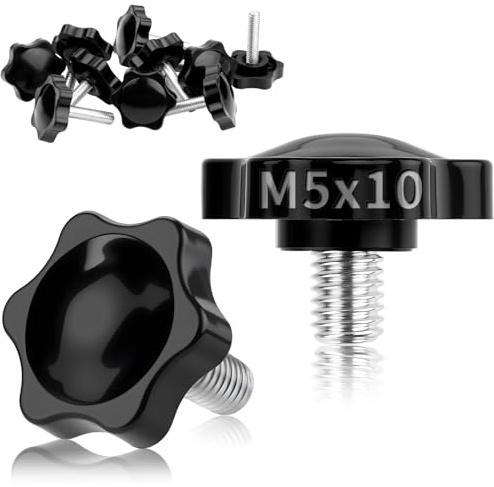 TXXATX 12 Pezzi Viti Manopola a Stella M5x10mm, Testa 32mm | Viti di Serraggio, Filettatura Maschio, per Macchine, Utensili, Attrezzature