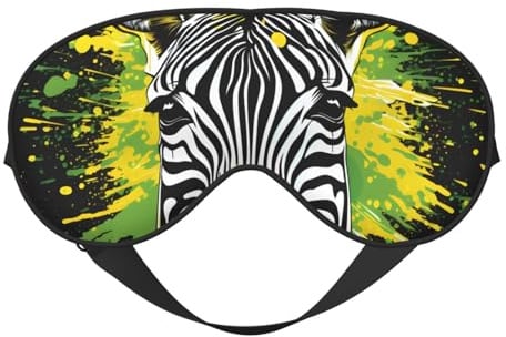 Augenmaske zum Schlafen, Zebra-Schlafmaske mit verstellbarem Riemen