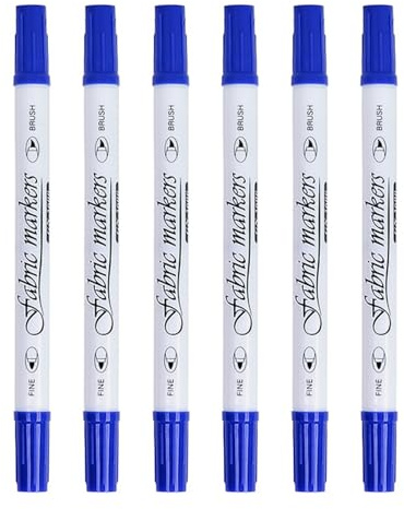 Bolígrafo De Tela Doble Extremo Para Camiseta Bolsa Lona ​​sombrero Pintura Ropa Negro Enrojecimiento Tela Rotuladores Ropa 6 Uds.