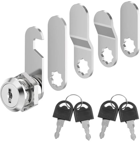 Letterbox Lock Plate, 16mm Security Mailbox Lock | 4 Keys Included, 1 Key Tag, 5 Locking Plates, For Mailboxes, Locker, Toolboxes, Filing, Cabinet, Drawer, Cupboard
